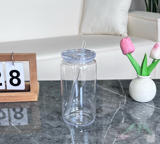 16oz Glass Can with Acrylic Lid
